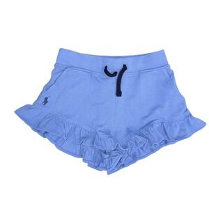 Polo Ralph Lauren Girls Small Size 7 Blue Ruffle Shorts NWT